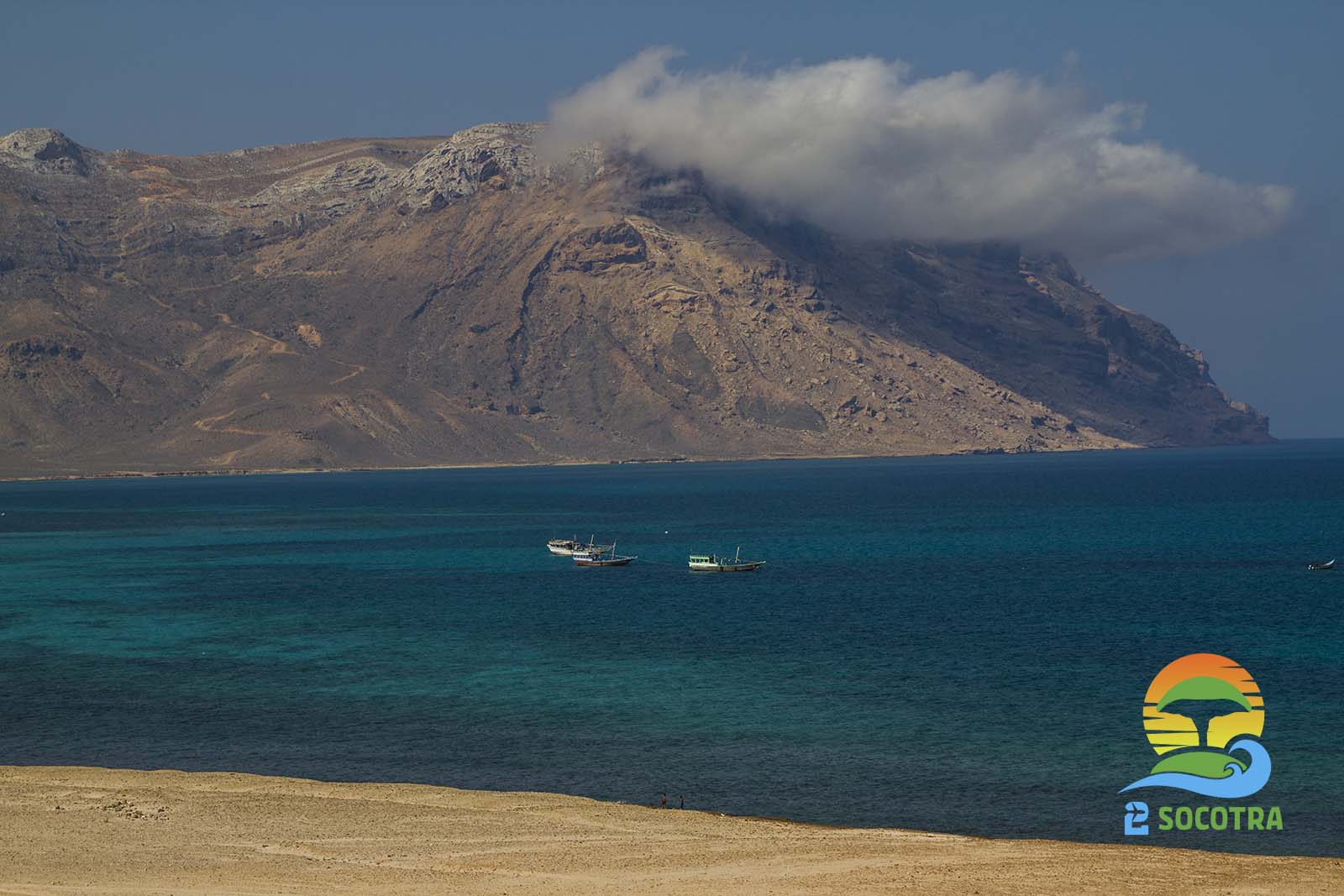 landscape Qalansiya sea mountain clouds boats Socotra Island Qulensya قلنسية Qulansiya or Qalansiyah or Qalansia