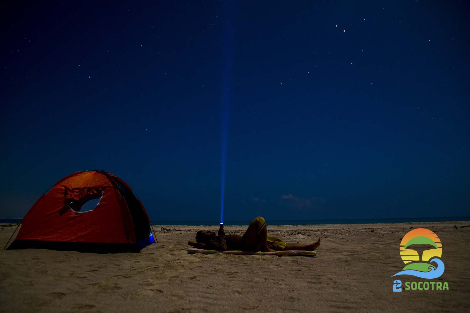 Night stars Camping at Amak Beach , Noged, Socotra Island
