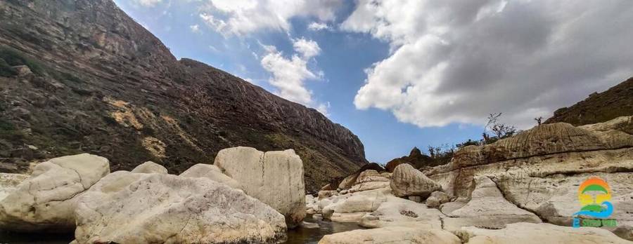 Rocks,Valley, Stones and swimming baths in Kalisan, Socotra