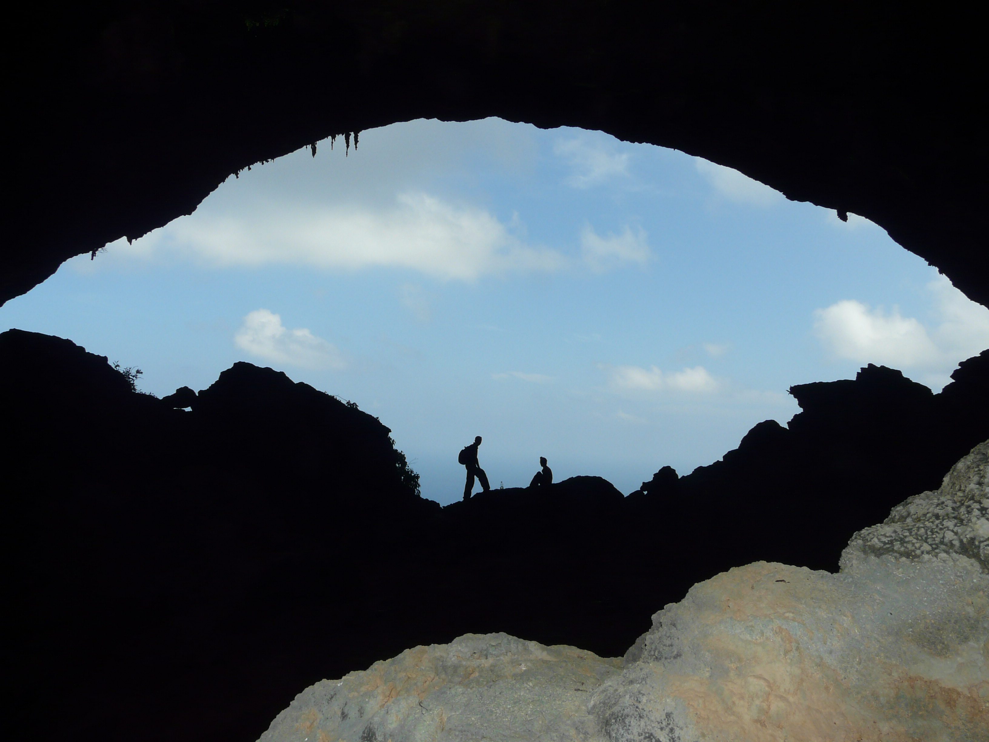Hoq Cave big entrance from inside, Socotra Island