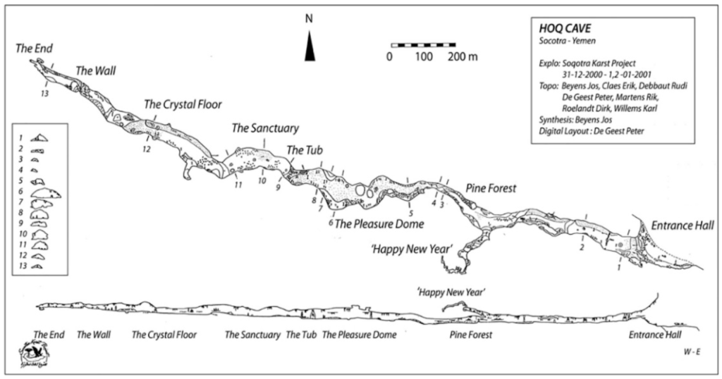 Map of Hoq Cave, Socotra Island