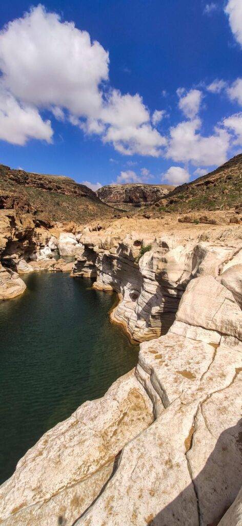 Natural canyon pool in Socotra