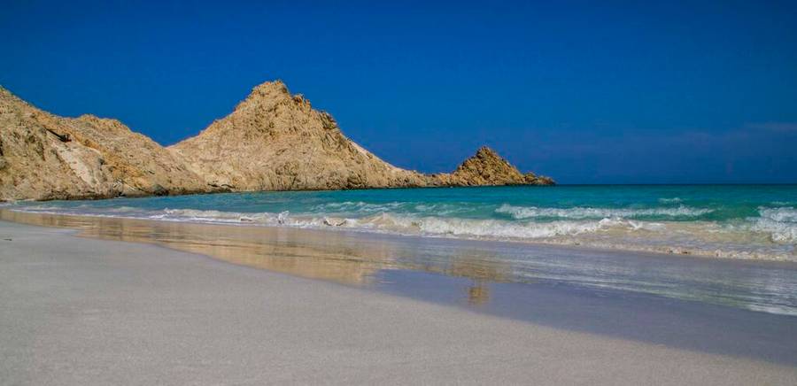 Pristine turquoise beach in Socotra