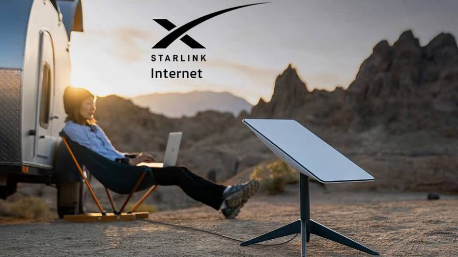 Starlink internet dish in Socotra